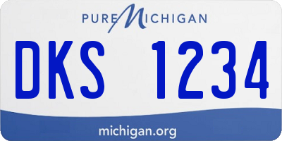 MI license plate DKS1234