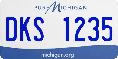 MI license plate DKS1235