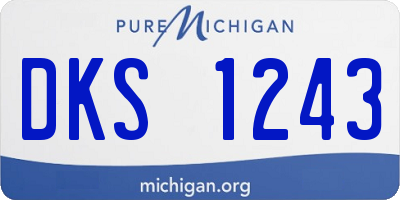 MI license plate DKS1243