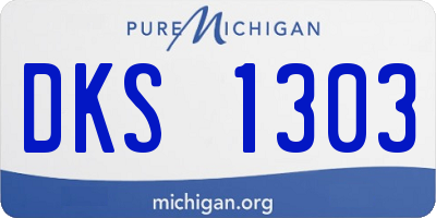 MI license plate DKS1303