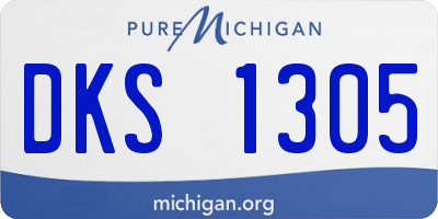 MI license plate DKS1305
