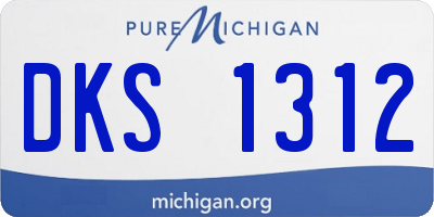 MI license plate DKS1312