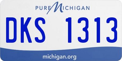 MI license plate DKS1313
