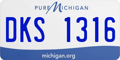 MI license plate DKS1316