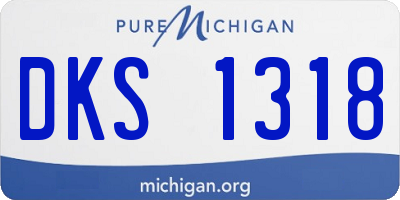 MI license plate DKS1318