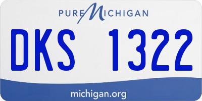 MI license plate DKS1322