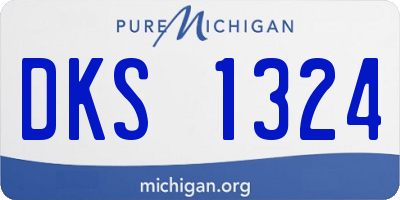 MI license plate DKS1324