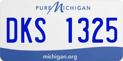 MI license plate DKS1325