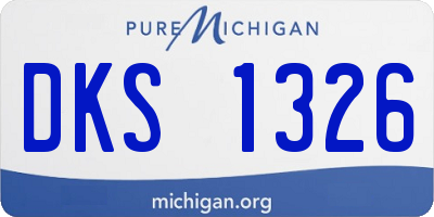 MI license plate DKS1326