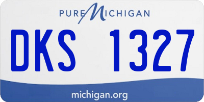 MI license plate DKS1327