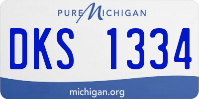 MI license plate DKS1334