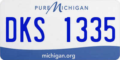 MI license plate DKS1335