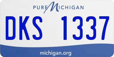 MI license plate DKS1337