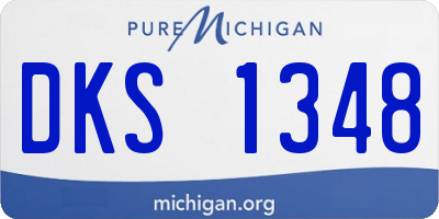 MI license plate DKS1348