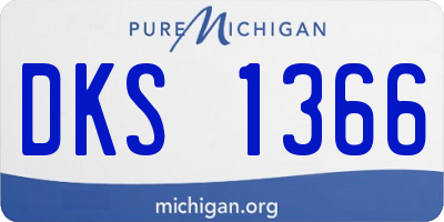 MI license plate DKS1366