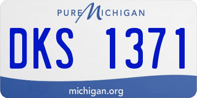 MI license plate DKS1371