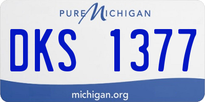 MI license plate DKS1377