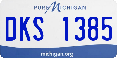 MI license plate DKS1385