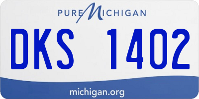 MI license plate DKS1402