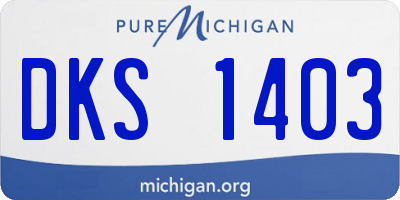 MI license plate DKS1403