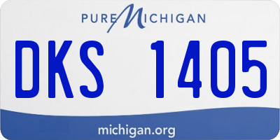 MI license plate DKS1405