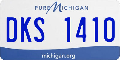 MI license plate DKS1410