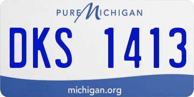 MI license plate DKS1413