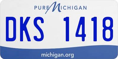 MI license plate DKS1418