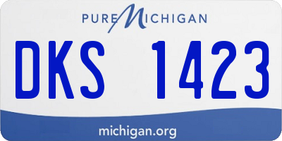MI license plate DKS1423