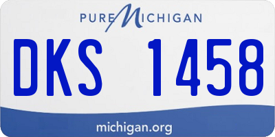 MI license plate DKS1458