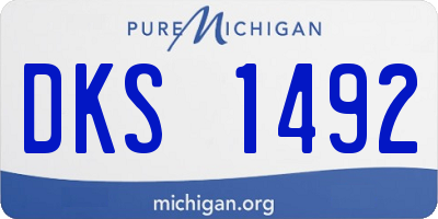 MI license plate DKS1492