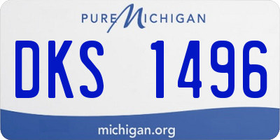 MI license plate DKS1496