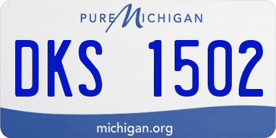 MI license plate DKS1502