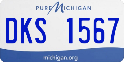 MI license plate DKS1567