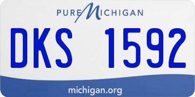 MI license plate DKS1592