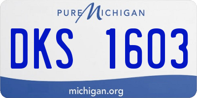 MI license plate DKS1603