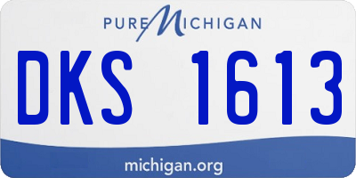 MI license plate DKS1613