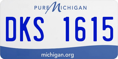 MI license plate DKS1615
