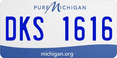 MI license plate DKS1616