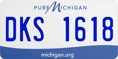 MI license plate DKS1618