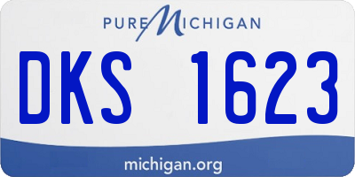 MI license plate DKS1623