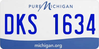 MI license plate DKS1634