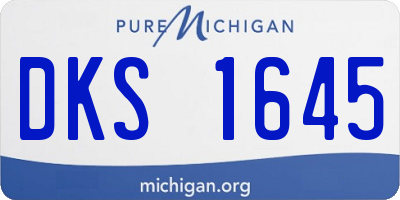 MI license plate DKS1645
