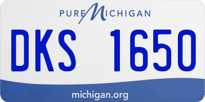 MI license plate DKS1650