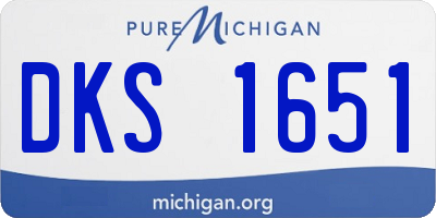 MI license plate DKS1651