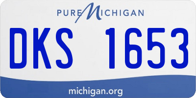 MI license plate DKS1653