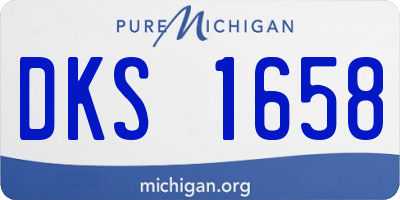 MI license plate DKS1658