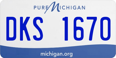 MI license plate DKS1670