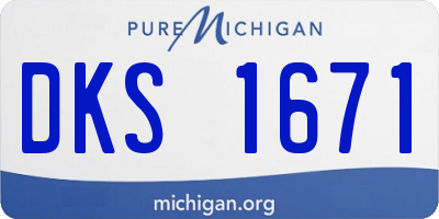 MI license plate DKS1671