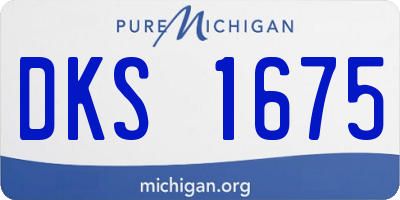 MI license plate DKS1675